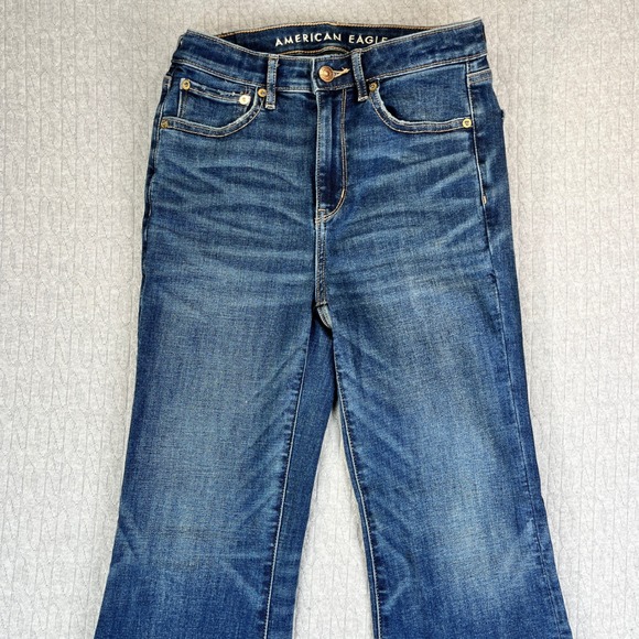 American Eagle Bootcut Flare Leg Dress Jeans Women 4/26X31 Super Hi-Rise Stretch - Picture 12 of 16